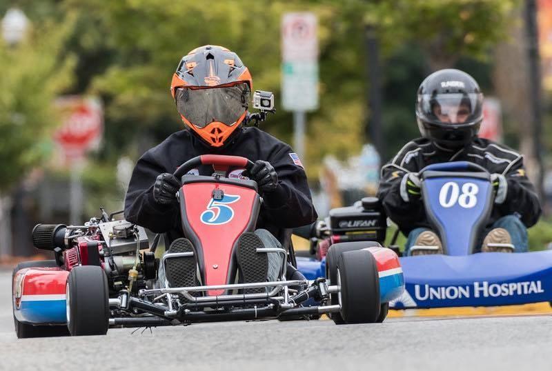 At noon the streets are taken over with the Go-Kart racing action of the Elkton Mini Grand Prix.