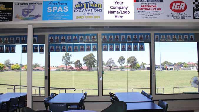 Fixed advertising inside the Fred Birchall Pavilion 2017
