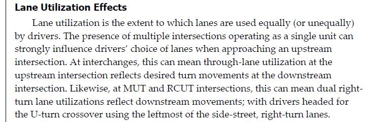 Lane Utilisation at Alternative Intersections HCM 2015 /