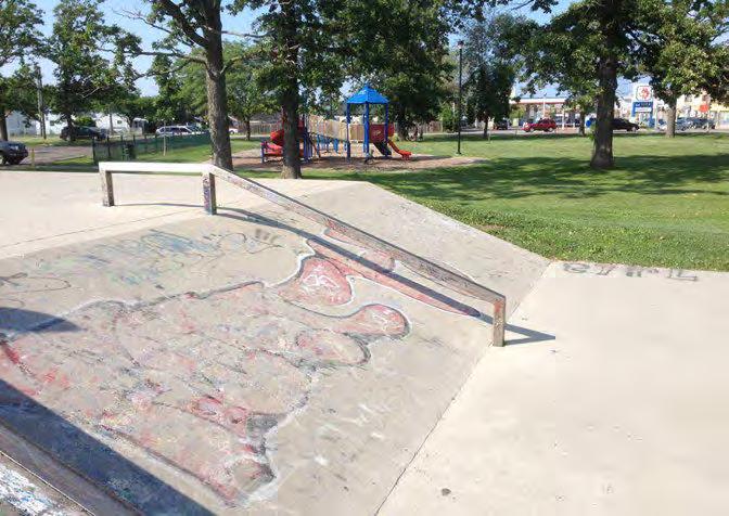 No conflict between users and non users as the park is isolated by grass parkland. Easily accessible. Hamilton transit bus stops at three park intersections and car parking is available.