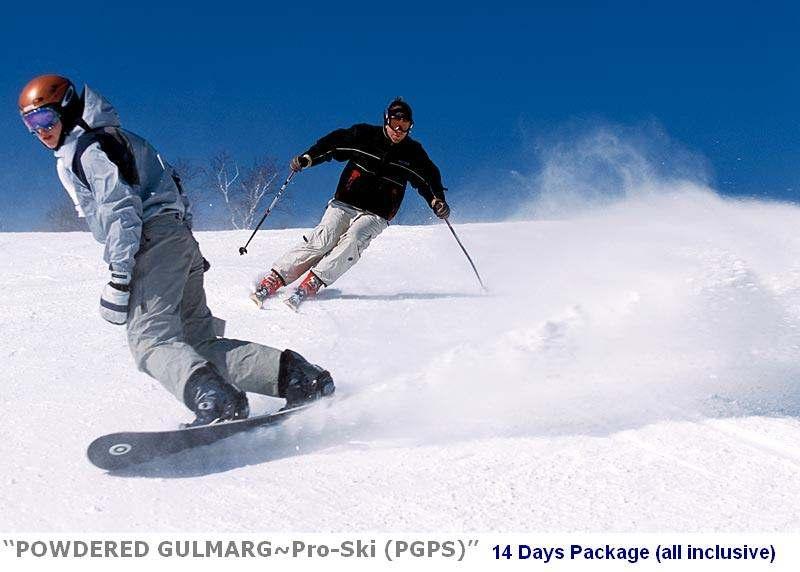 - Soft Drinks, Aereated water, Bottled water, snacks - Avalanche safety equipment PACKAGE-2 FOR PRO Skiers This season (2012-13) we are having standard 14 Days package named POWDERED GULMARG-Pro Ski