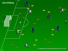Session Objective: Dribble and Passing Progression Striking Team Play Session Two Gate Dribbling(8-10min.) Put down 10-15 gates on half of the space. Each Player has a ball.