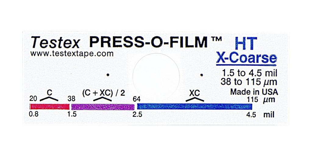 Taking Measurements Locate a representative area of the surface for measurement and select the appropriate grade of Testex Tape based on your target profile (Coarse or X Coarse). For 20 to 64μm (0.