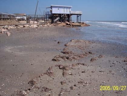 Figure 13. Surfside Beach houses in the surf zone.