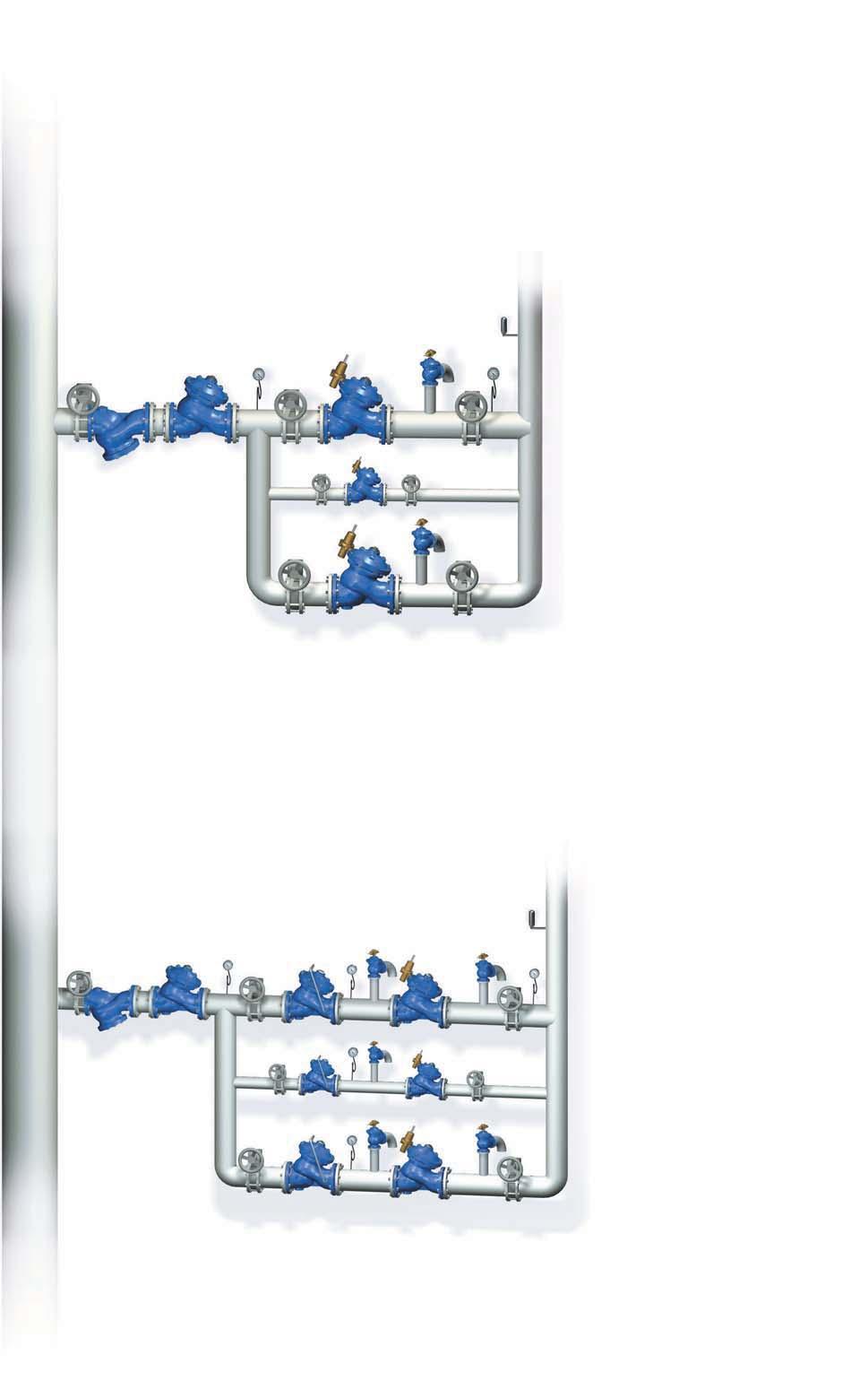 Higher Zone Installation In addition to the municipal pressure reducing system for a high-rise building, BERMD recommends the system also include: Parallel Redundant Branches ensuring uninterrupted
