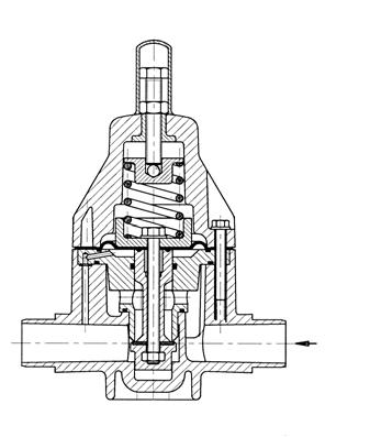 pressure reducing valves The function of a pressure reducing valve A pressure reducing valve is installed in-line.