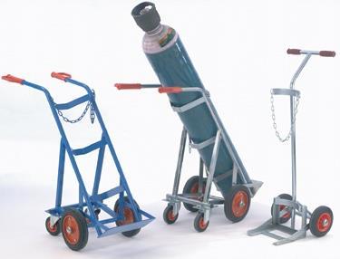 All cylinder movement should be done with a compressed gas cylinder cart. Always secure the cylinders when in storage or use.