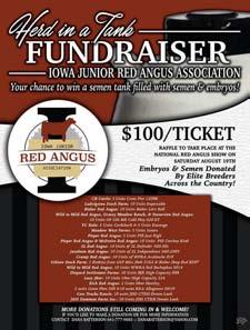 In addition to the Herd in a Tank, the Iowa Junior Red Angus Association will also be having a Nail Board Fundraiser. 100 nails 25 nails for $25.