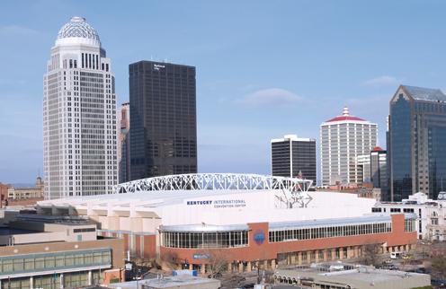competition areas, from 27 feet to 52 feet with few columns The Kentucky International Convention Center. Downtown Louisville.