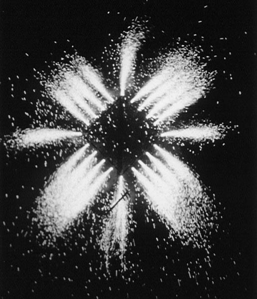 Figure 6. Burning lancework depicting a hot air balloon and an airplane.