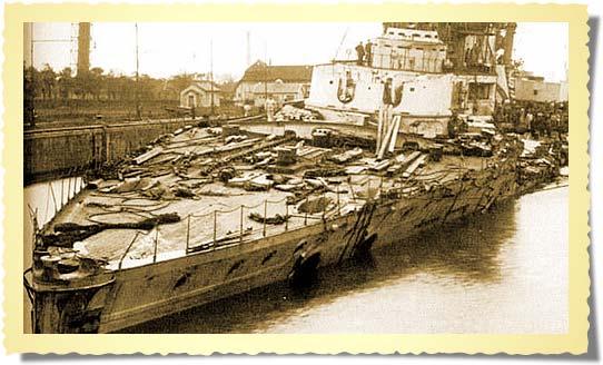 On June 1 at 3 P.M. the Friedrich der Grosse anchored in the Wilhelmshaven Roads.