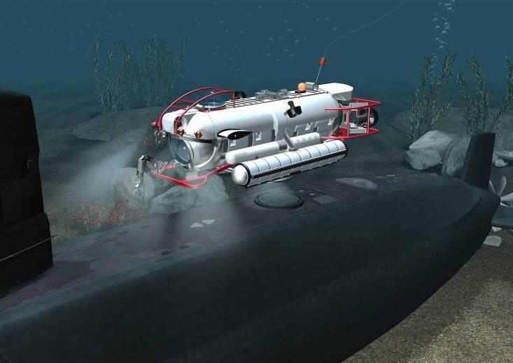 RESCUE The rescue submersible mates with the DISSUB on a dedicated escape hatch, and the