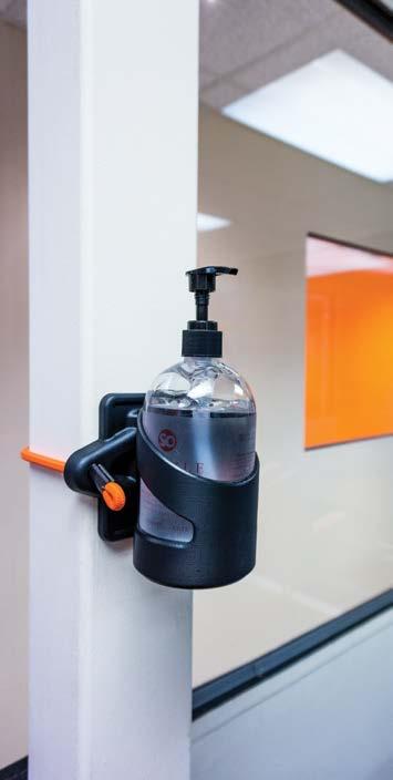 bins and safety dispensers can be attached directly to the clip.
