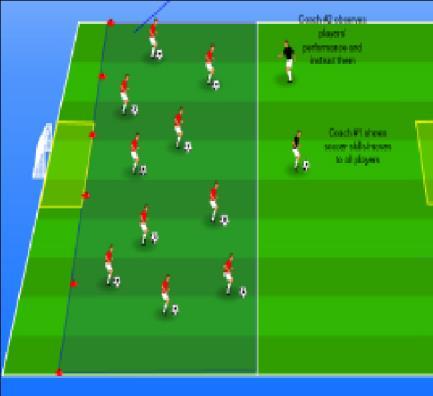 Variation: Set 2 groups of 2 players linked to each other, once these groups tag many players add them into one big group to tag remaining players. Use half field for this activity.
