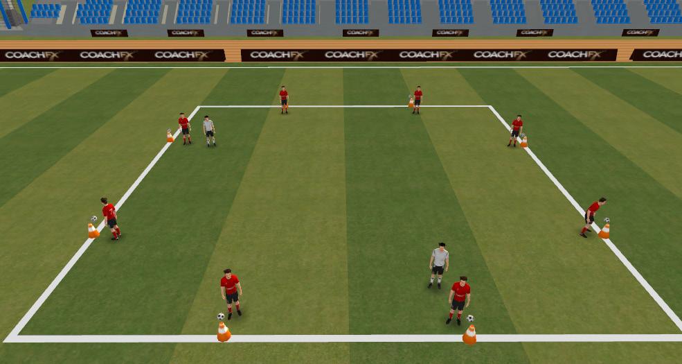 TECHNICAL (20mins) - Ball Protection 15x15 yard area In small groups or pairs, the front player leads the others. The following players must copy the movements of the leader.