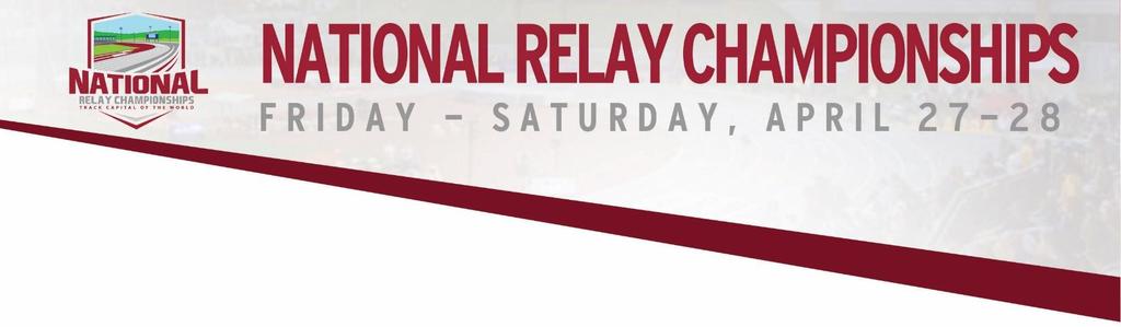 SCHEDULE OF EVENTS Friday Running Events SATURDAY - NATIONAL RELAY CHAMPIONSHIPS Time Event Gender Section Time Event Gender Section 3:00 PM 100 Meter Hurdles Women 7:02 PM 4 x 100 Meter Relay Women