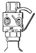 H.A.B.D. Service & Repair Manual 8 6. Apply either a 5/16 blade screwdriver (Revision A) or a 5/32 hex key (Revision B) to the port swivel, and turn counterclockwise to loosen and remove.