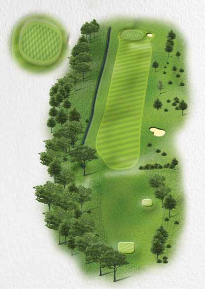24 yards A long and demanding uphill par 4 which plays every inch of its yardage.