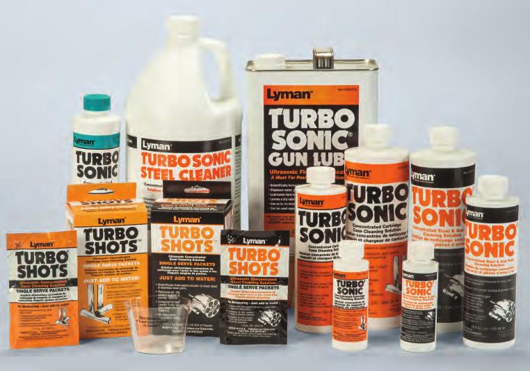 TURBO SONIC SOLUTIONS........................ TURBO SONIC SOLUTIONS by Lyman Turbo Sonic Cleaning Solutions & Accessories Cleaning with ultrasonics requires the correct solution for the specific cleaning application.