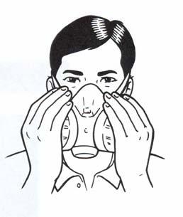 Negative pressure seal check The negative pressure seal check is done by closing off or blocking the inlet opening(s) of the air purifying elements of the respirator so that when the user inhales, no