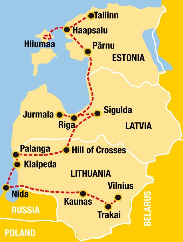 BALTIC CAPITALS & COAST LITHUANIA, LATVIA, ESTONIA 2018 GUIDED CYCLE TOUR 11 DAYS/10 NIGHTS Explore the Baltic coast and the National Parks of