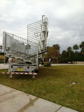 delivering and setting up the portable bleachers when required for special events.