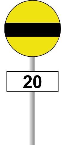 This sign is placed 2500 metres before the Temporary Speed Restriction (TSR) Sign.