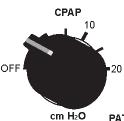 Valve connection Pressure gauge, patient circuit pressure CPAP