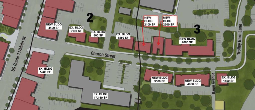 The village s engineer, CHA Companies, provided footprint size estimates for buildings, which allowed the SMTC to estimate the total square feet of new development.