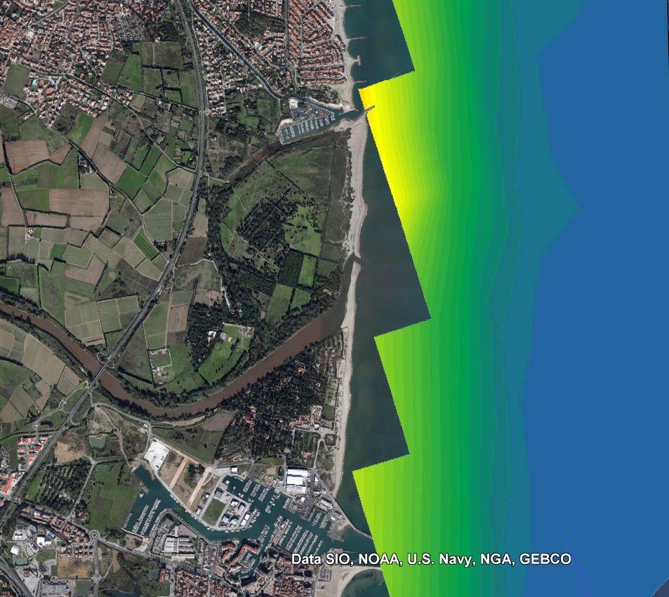 .. With waves With waves Model n 2 resolution in front of the river mouth: 30m Model n 1