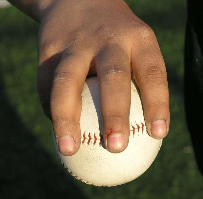 This is called the four-seam fast ball grip. Proper Throwing Mechanics: 1.