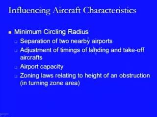 minimum circling radius because it is related with the movement of the aircraft in the air, so therefore it defines basically the separation of two nearby airports because this circling radius is