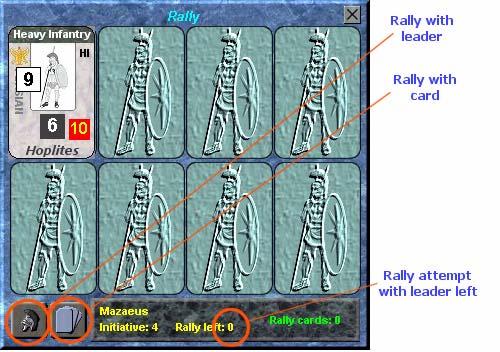 3.6 Rally Phase In the rally phase you will be able to access the Second Line where rallied and routed units are kept.