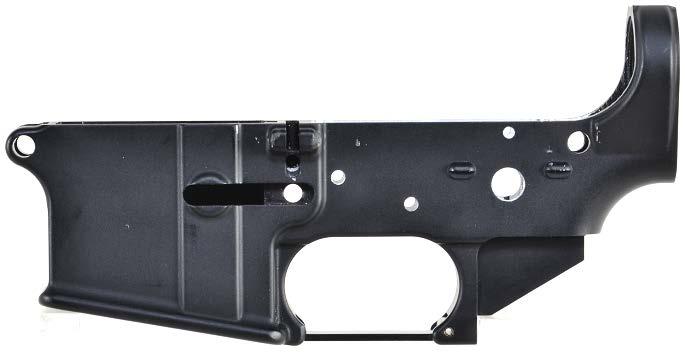 8. In addition to the narrowing of the firing mechanism cavity, the axis pin holes for the full automatic sear are not drilled in the lower receiver of an SP1 compliant AR-15 pattern semiautomatic
