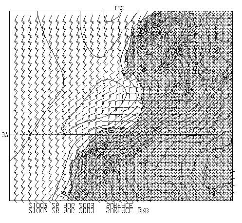 Figure 24. 850 mb winds for 26 August 2003 at 21Z. Figure 25.