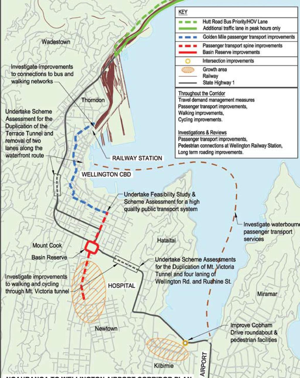2008 Ngauranga to Wellington Airport Corridor Plan In response to the issues raised in the 2006 strategies and the 2007 Regional Land Transport Strategy, a plan was necessary for dealing with the