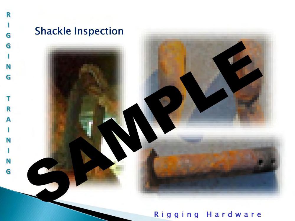 Shackle inspection: ASME B30.26-1.8.