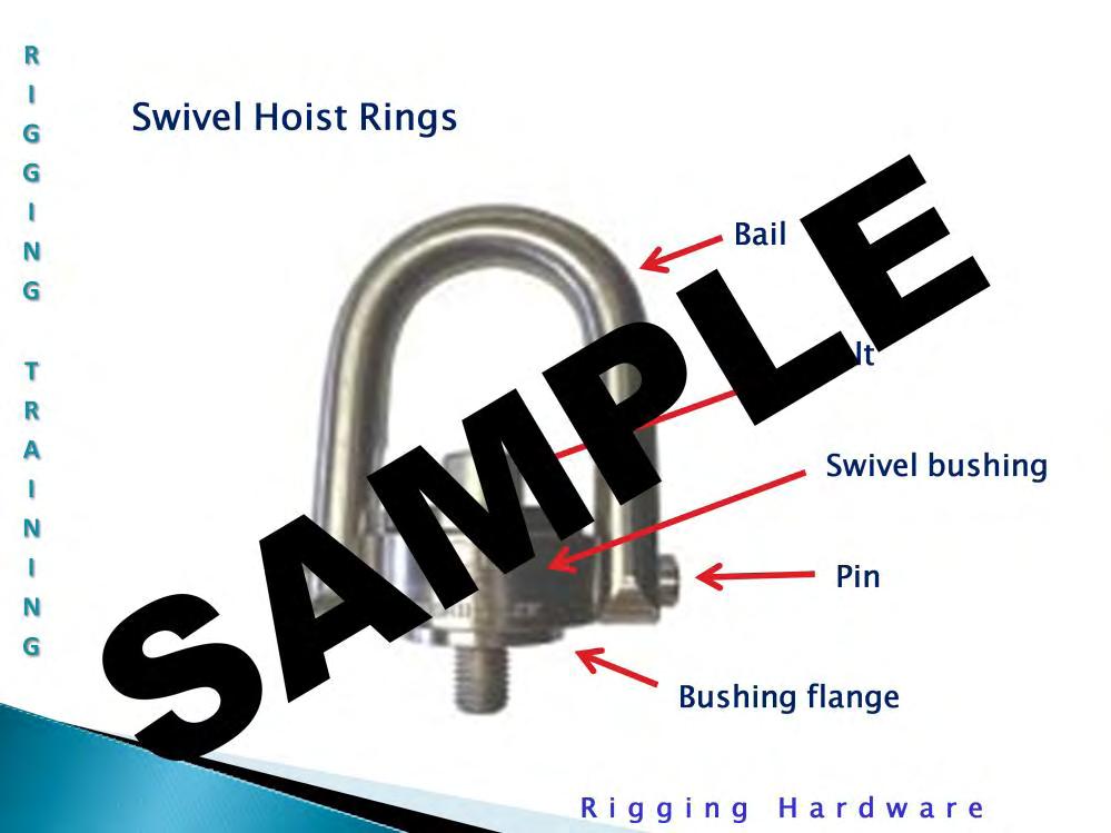 Swivel hoist rings: ASME B30.26-2.5.2 Swivel Hoist Ring Identification Each swivel hoist ring shall be marked to show (a) name or trademark of manufacturer (b) rated load (c) torque value ASME B30.