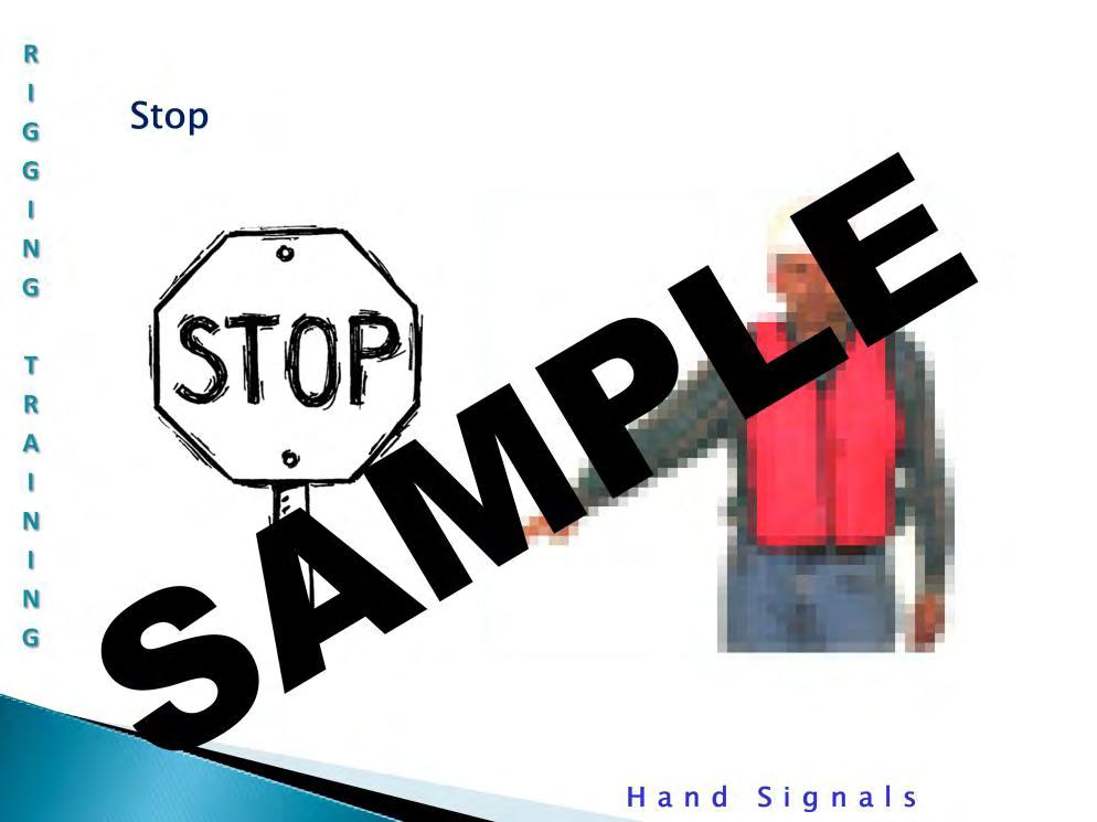 Stop: The stop is given by extending your arm and bringing it across your body in one quick motion.