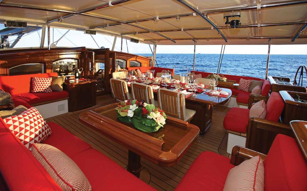 M arie s deck and outside areas accommodate numerous places for entertaining and lounging.