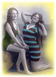 Now we start to see photos of bathing beauties as