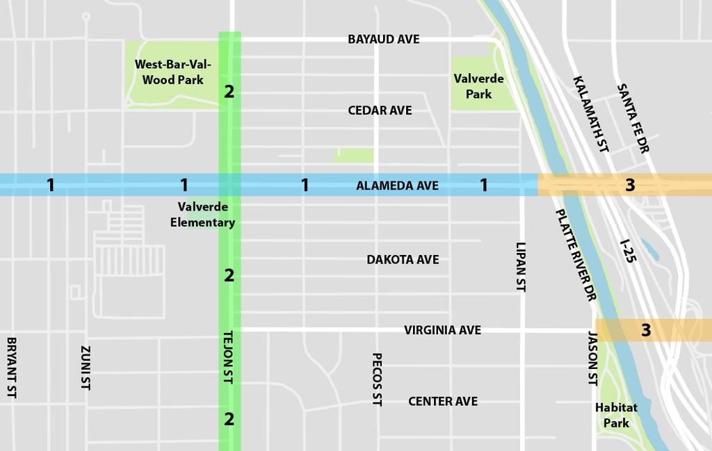 RECOMMENDATIONS Based on the WALKscope walk audit and community input, WalkDenver offers the following recommendations for improving pedestrian access to Valverde Elementary and other neighborhood