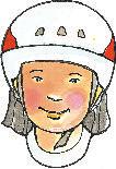 Some tips for helmets: A helmet should cover the top of the forehead but not be tipped too far forward or back.