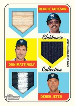Gold Parallel # d to 99 Patch Parallel Hand-numbered 1/1 HOBBY ONLY CLUBHOUSE COLLECTION DUAL RELIC Dual uniform and/or bat relic cards featuring a player from 1969 matched with a current player from