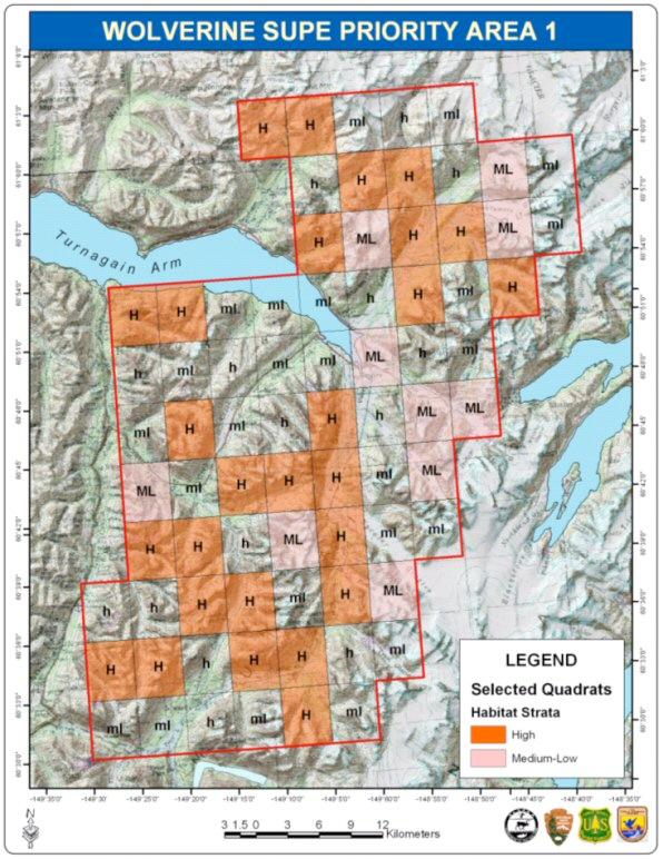The Wolverine Foundation - Research, Howard N. Golden... Figure 2. Sampling effort for the wolverine SUPE survey in the upper Turnagain Arm and northeast Kenai Mountains (Priority Area #1).