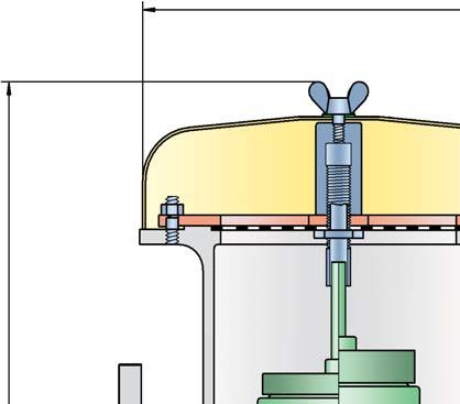 Pressure and Vacuum Relief Valve PROTEGO PV/ELR a DN X Ø d set just 10% below the maximum allowable working pressure or vacuum (MAWP or MAWV) of the tank and still safely vent the required mass fl ow.