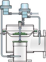 9) discharges the flow without requiring additional overpressure.