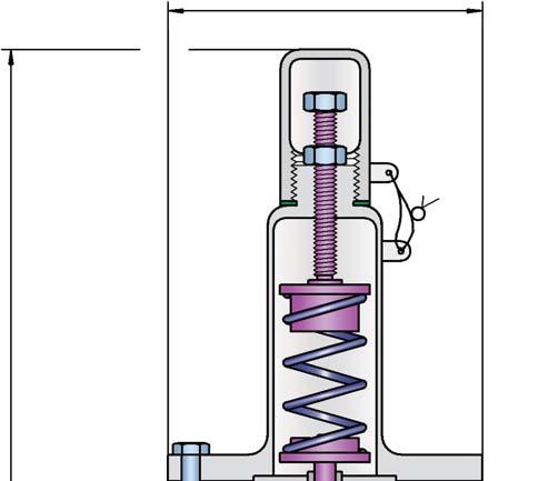 Pressure or Vacuum Relief Valve, In-Line PROTEGO DZ/T-F Ø b Vessels and process apparatus to protect against unallowable high or low pressure.