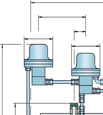 Pressure/Vacuum Relief Valve Pilot-operated diaphragm valve PROTEGO PM/(D)S Ø 155 g Ø c f Ø 155 Control line drawn displaced As the operating pressure increases, the closing force acting on the main