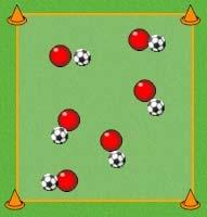 Author: White Age Group U10 Week 1 Dribbling Warm up 20 x 20 Yard Area. 1 Ball per player. Players with a ball each, dribble in the confined space.